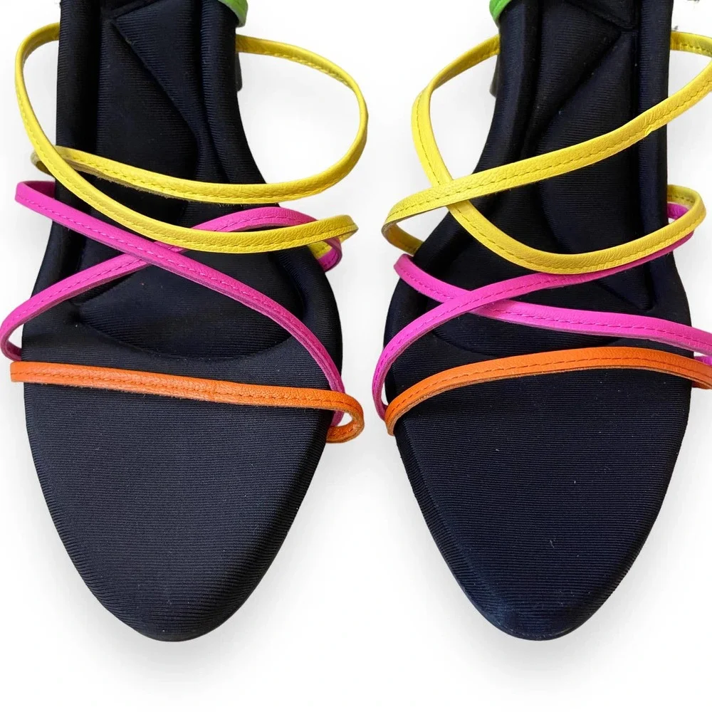 Gianni Bini Suttin Multicolor Leather Wrap-Up Sandals - Picture 10 of 10